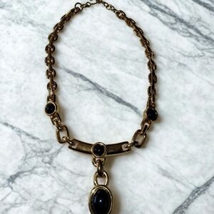 Monet Gold and Black Vintage-Inspired Necklace